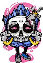 colorful funny and scary Monster illustration