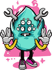 colorful funny and scary Monster illustration