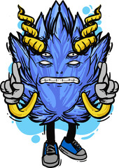 colorful funny and scary Monster illustration