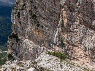 Fototapeta na wymiar Peaks in Tofany in the dolomites. Mountains in Italy.