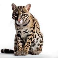 Ocelot Full Body on White Background - Made with Generative AI