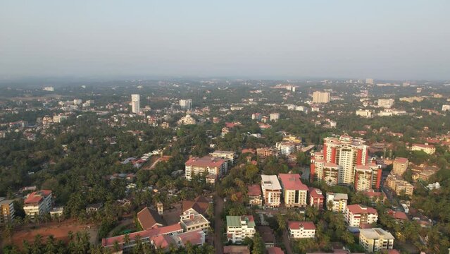 Aerial footage of Urwa, Mangaluru, Karnataka, India