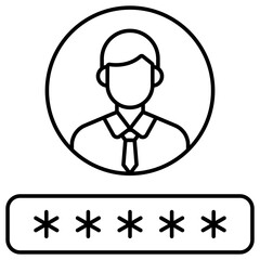 A unique design icon of profile login