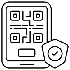 Conceptual linear design icon of mobile security