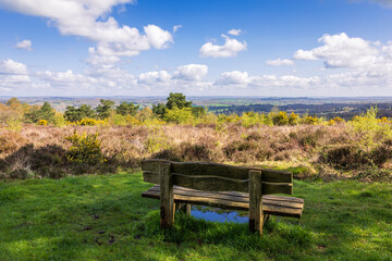 Beautiful views east over Ashdown forest and the high weald from Broadstone warren East Sussex south east England UK