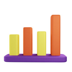 3D Icon Column Chart & Graph Data Analysis