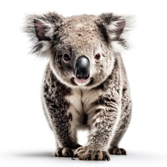 Koala Action Shot on White Background - Made with Generative AI