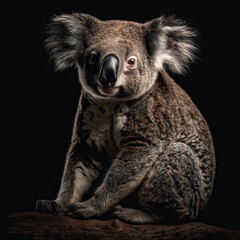 Koala Full Body on Black Background - Made with Generative AI