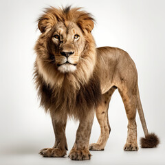 Lion Full Body on White Background - Made with Generative AI