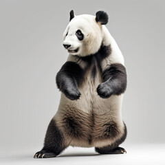 Obraz premium Panda Action Shot on White Background - Made with Generative AI
