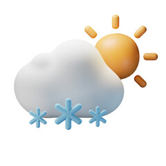 3D Icon Day Snow Weather Forecast