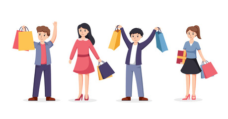 Obraz premium People with shopping bags