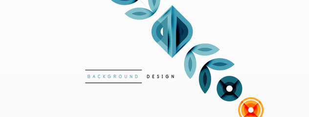 Colorful triangles and round shapes background. Template for wallpaper, banner, presentation, background