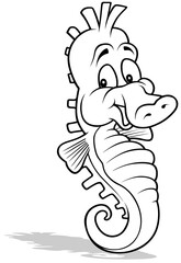 Drawing of a Smiling Seahorse