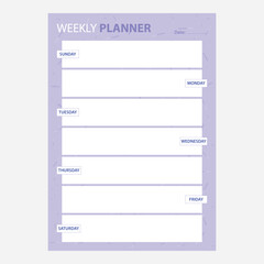 Weekly Daily planning note sheet design template