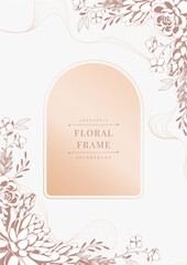 aesthetic outline floral frame background