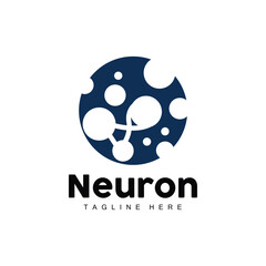 Neuron Logo Design Vector nerve cell illustration Molecular DNA health brand