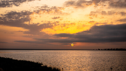 A spectacular morning view over a lake at Amboseli National Park, Kenya.