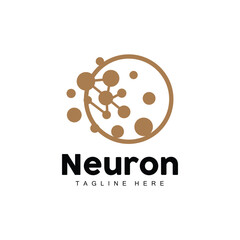 Neuron Logo Design Vector nerve cell illustration Molecular DNA health brand