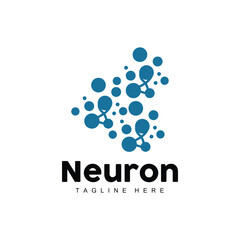 Neuron Logo Design Vector nerve cell illustration Molecular DNA health brand