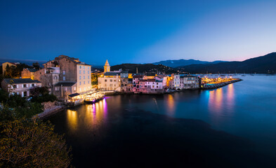 Fototapeta na wymiar Late Evening at the Coastal City of Saint-Florent on Corsica