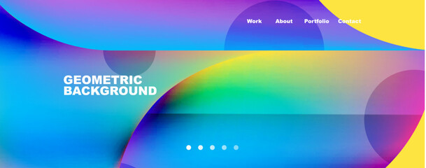 Metallic shiny fluid colors with geometric elements. Geometric abstract background for Wallpaper, Banner, Background, Card, Book Illustration, landing page