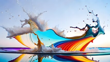 Naklejka premium Multi-color liquid splashes