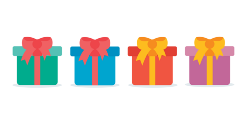 colorful gift boxes with a bow illustration	
