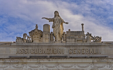 Statues Top The Building Trieste