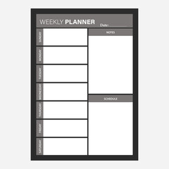 Weekly Daily planning note sheet design template