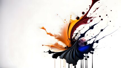 Obraz premium Multi-color paint splashes on a white background