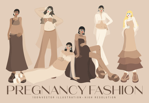 Pregnancy Illustrations Set