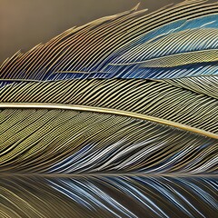 Fototapeta premium A digital interpretation of a feather, with textured and patterned shapes resembling the delicate feathers of a bird4, Generative AI