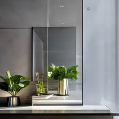 A sleek and modern interpretation of glass, with smooth textures and reflections of light5, Generative AI