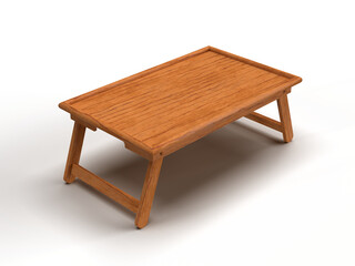 Table with texture 3d rendering on white background