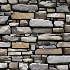A digital interpretation of a stone wall, with rough textures and shades of gray and brown2, Generative AI