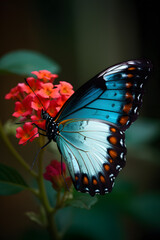 Fototapeta na wymiar butterfly on flower. Macro shots, Beautiful nature scene. AI generated