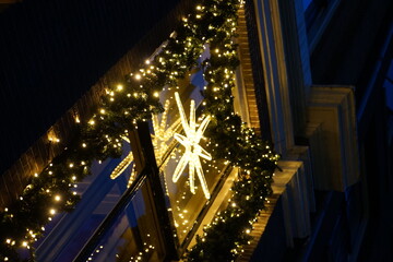 Decorated house in Amsterdam Netherland in winter