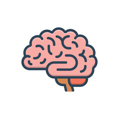 Color illustration icon for brain 