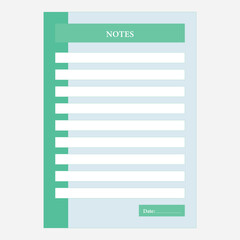 Weekly Daily planning note sheet design template