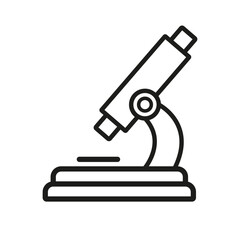 Microscope icon, science microbiology icon, microscope symbol vector outline illustration.