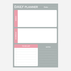 Weekly Daily planning note sheet design template