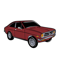 Old car red illustration