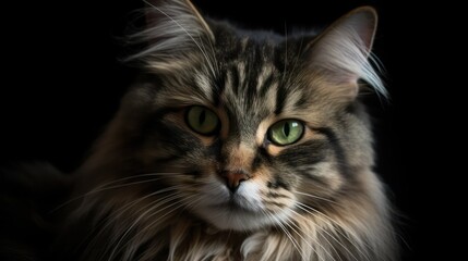 Fototapeta na wymiar Portrait of a beautiful cat . generative AI
