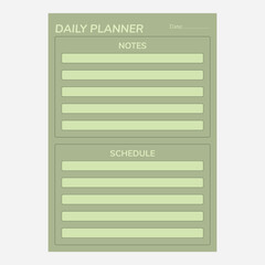 Weekly Daily planning note sheet design template