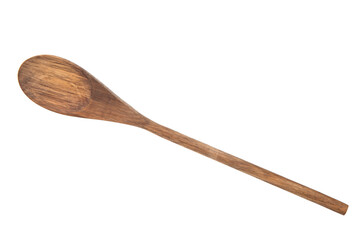 Wooden spoon isolated on white background clipping path.