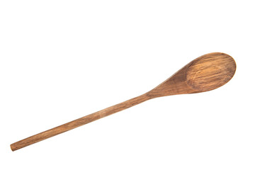Wooden spoon isolated on white background clipping path.