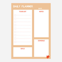 Weekly Daily planning note sheet design template
