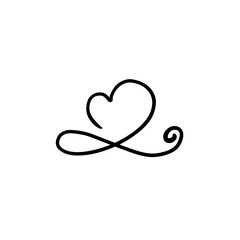 Heart shape calligraphic element 
