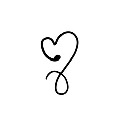 Heart shape calligraphic element 
